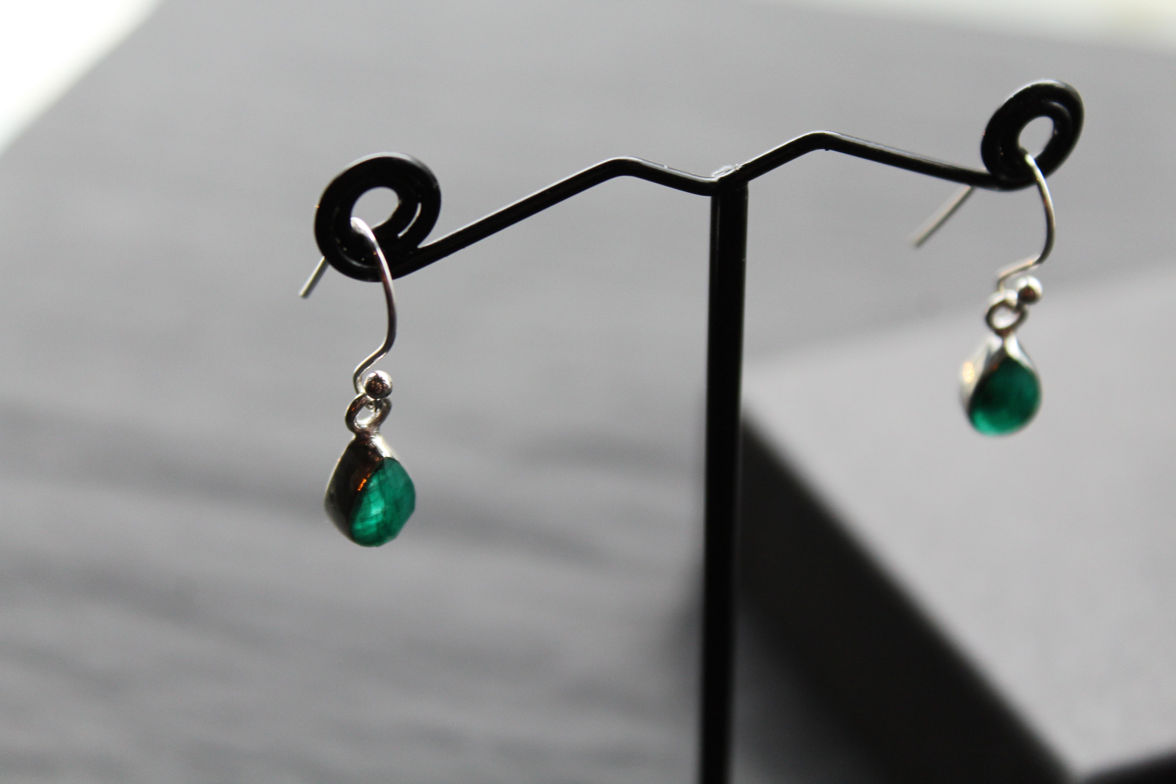 Emerald Tear Drop Earrings