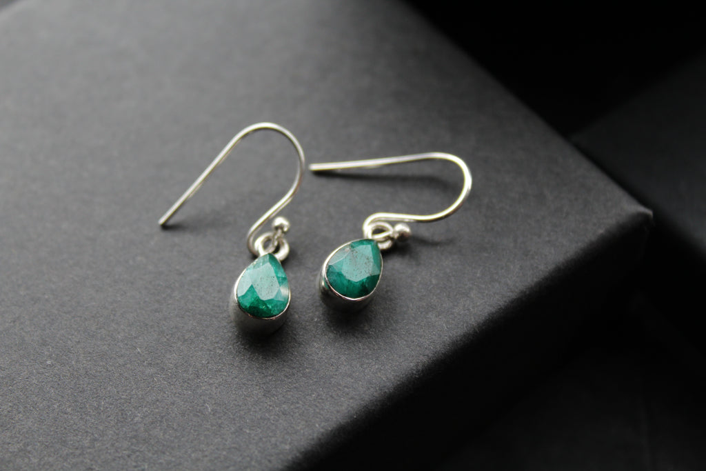 Emerald Tear Drop Earrings