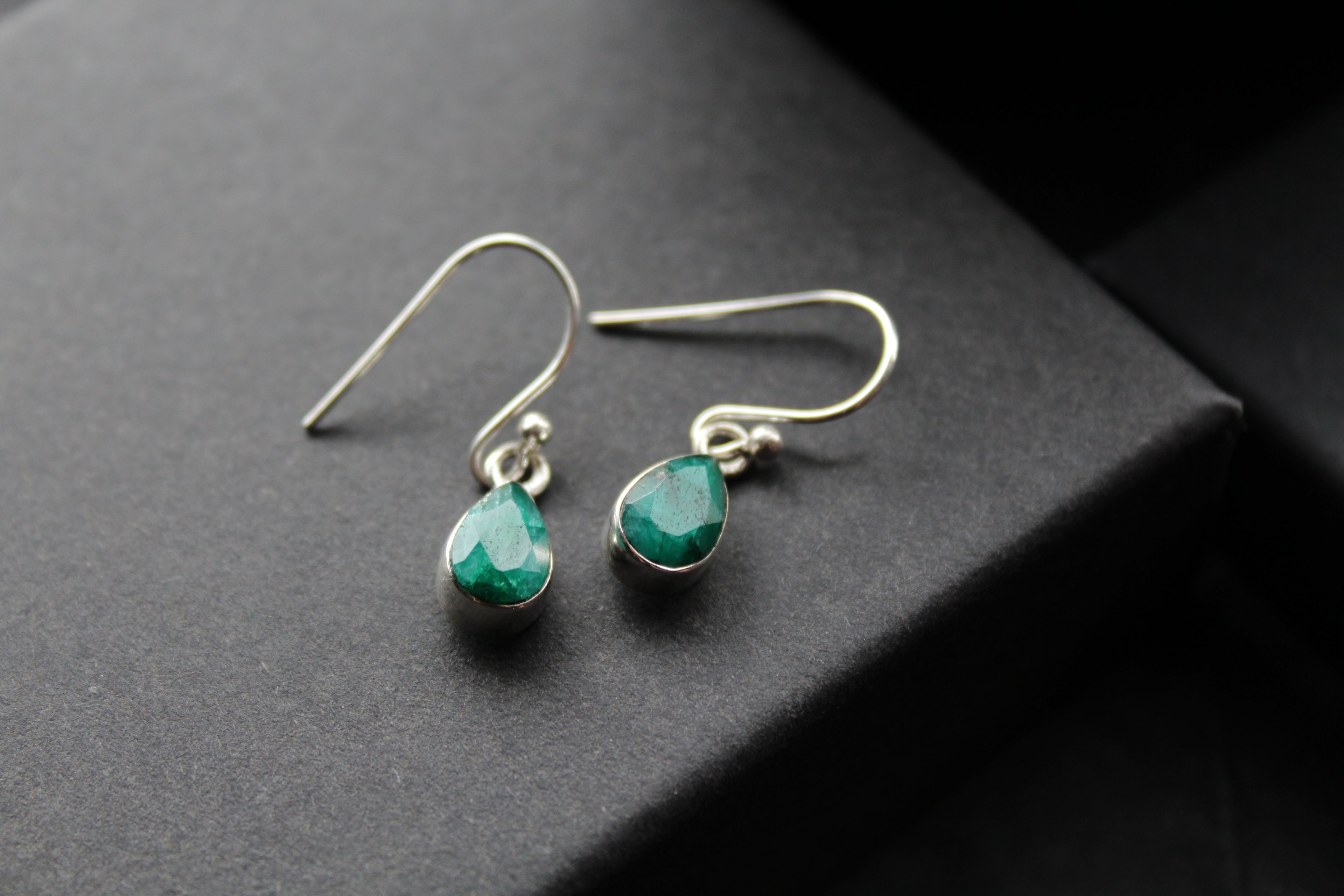 Emerald Tear Drop Earrings