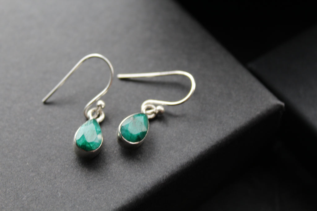 Emerald Tear Drop Earrings