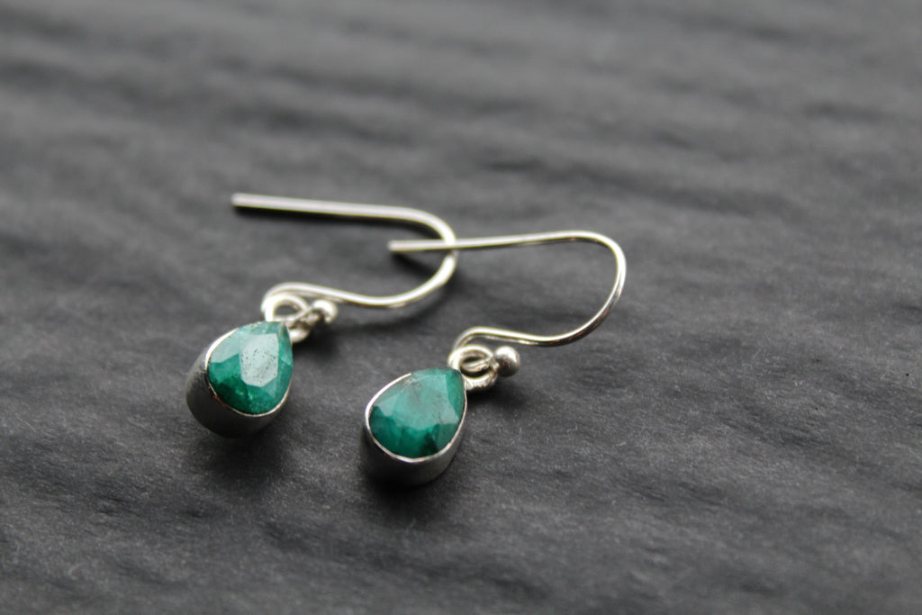 Emerald Tear Drop Earrings