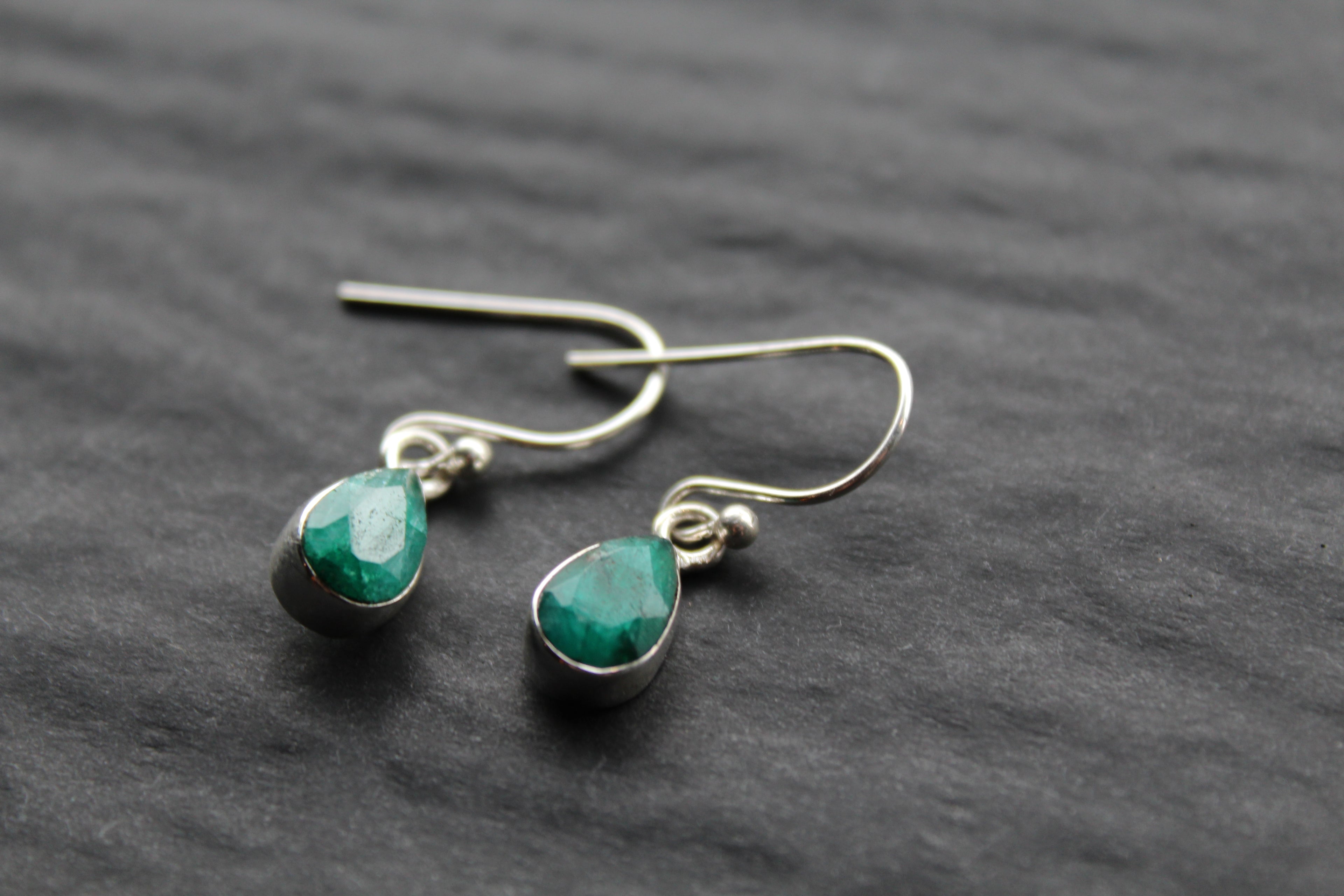 Emerald Tear Drop Earrings