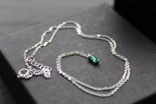 Load image into Gallery viewer, Emerald Glass Baguette Necklace
