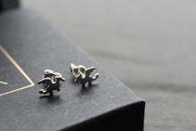 Load image into Gallery viewer, Flat Dragon Silver Studs

