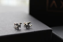 Load image into Gallery viewer, Flat Dragon Silver Studs

