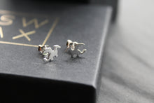 Load image into Gallery viewer, Flat Dragon Silver Studs
