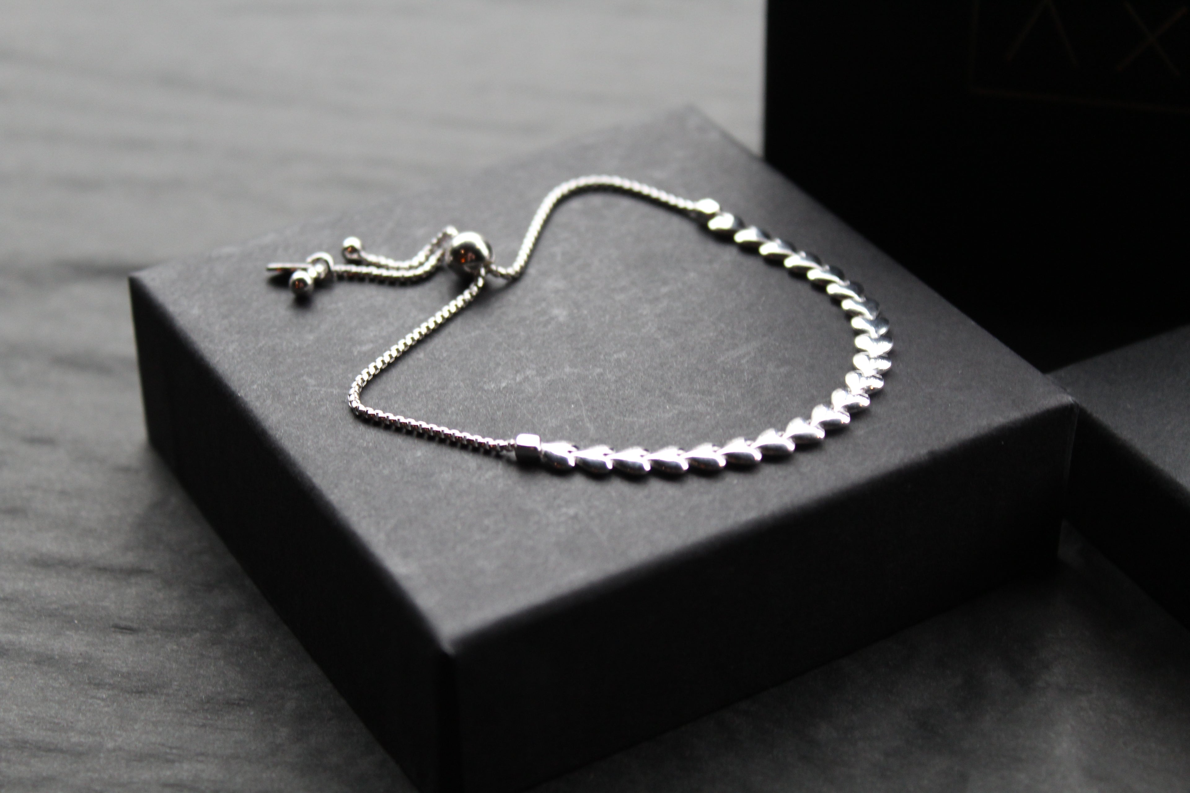 Flat Interlinked Hearts Slider Bracelets
