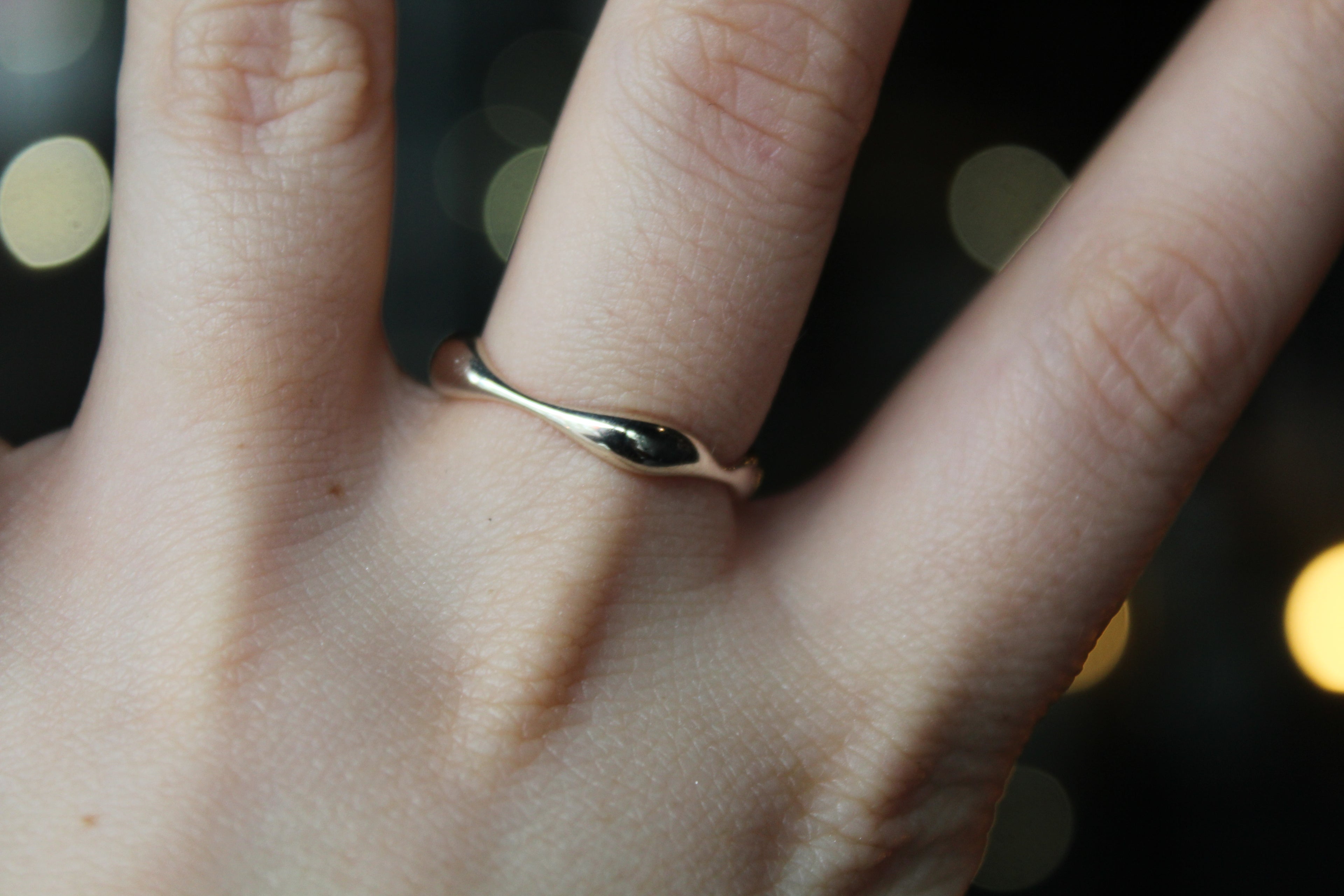 Fluid Wavy Silver Ring