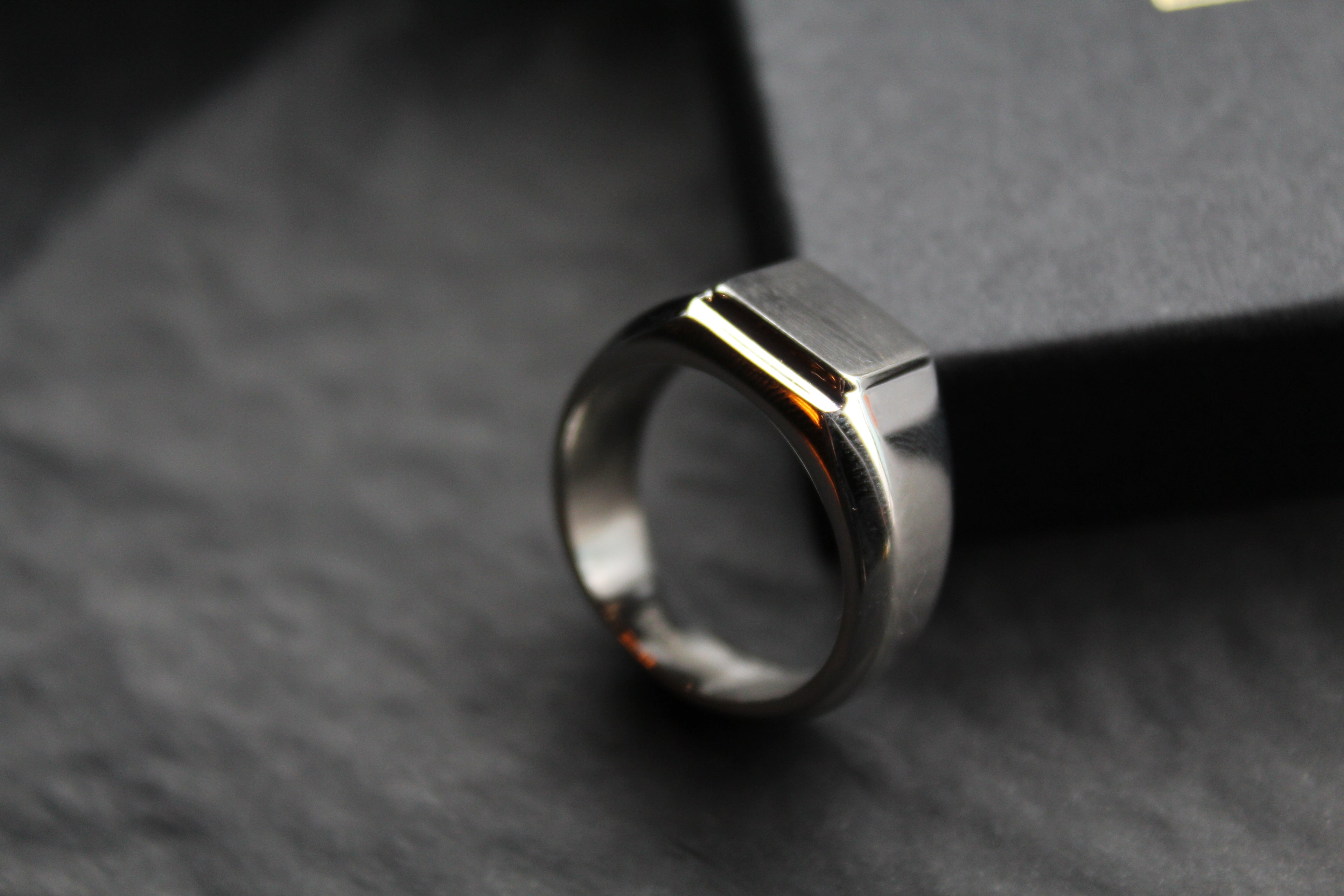Fred Bennett Signet Ring with Gun Metal IP Detail