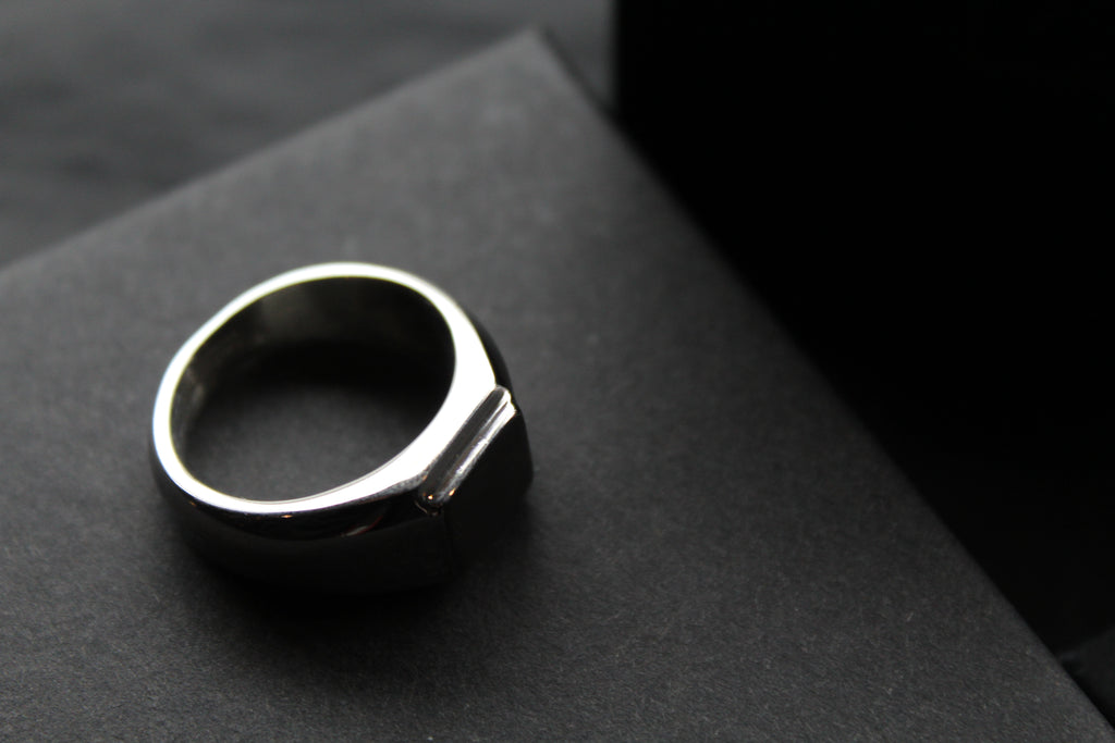 Fred Bennett Signet Ring with Gun Metal IP Detail