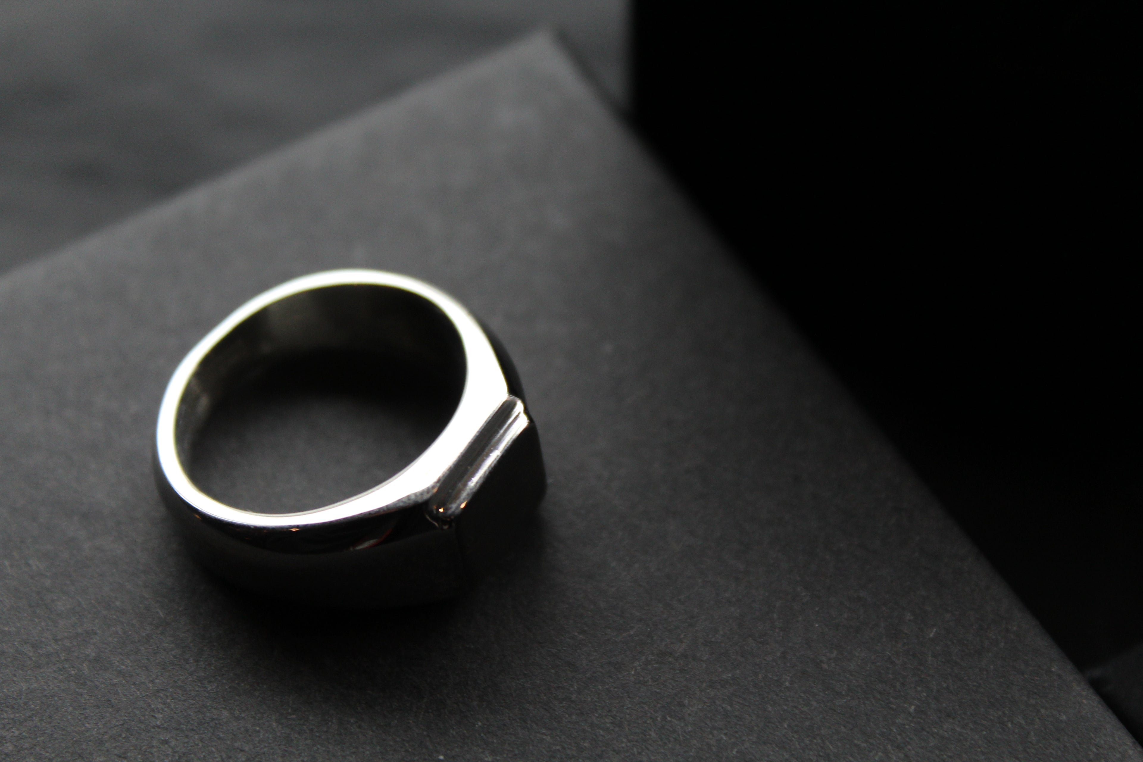 Fred Bennett Signet Ring with Gun Metal IP Detail