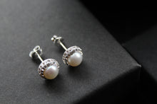 Load image into Gallery viewer, Freshwater Pearl &amp; CZ Crystal Studs
