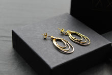 Load image into Gallery viewer, GP Three Oval Loops Link CZ Earrings
