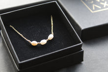 Load image into Gallery viewer, Trio of Freshwater Pearls on Beaded Chain
