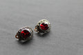 Garnet Cubic Zirconia Clip On Earrings