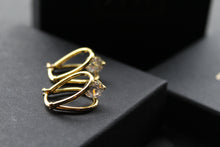Load image into Gallery viewer, Gold Vermeil CZ Loop Drop Earring
