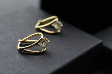 Load image into Gallery viewer, Gold Vermeil CZ Loop Drop Earring
