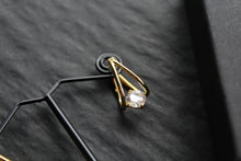 Load image into Gallery viewer, Gold Vermeil CZ Loop Drop Earring
