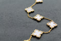 Gold Vermeil CZ Vintage Flower Pink Mother of Pearl Bracelet