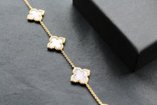 Load image into Gallery viewer, Gold Vermeil CZ Vintage Flower Pink Mother of Pearl Bracelet
