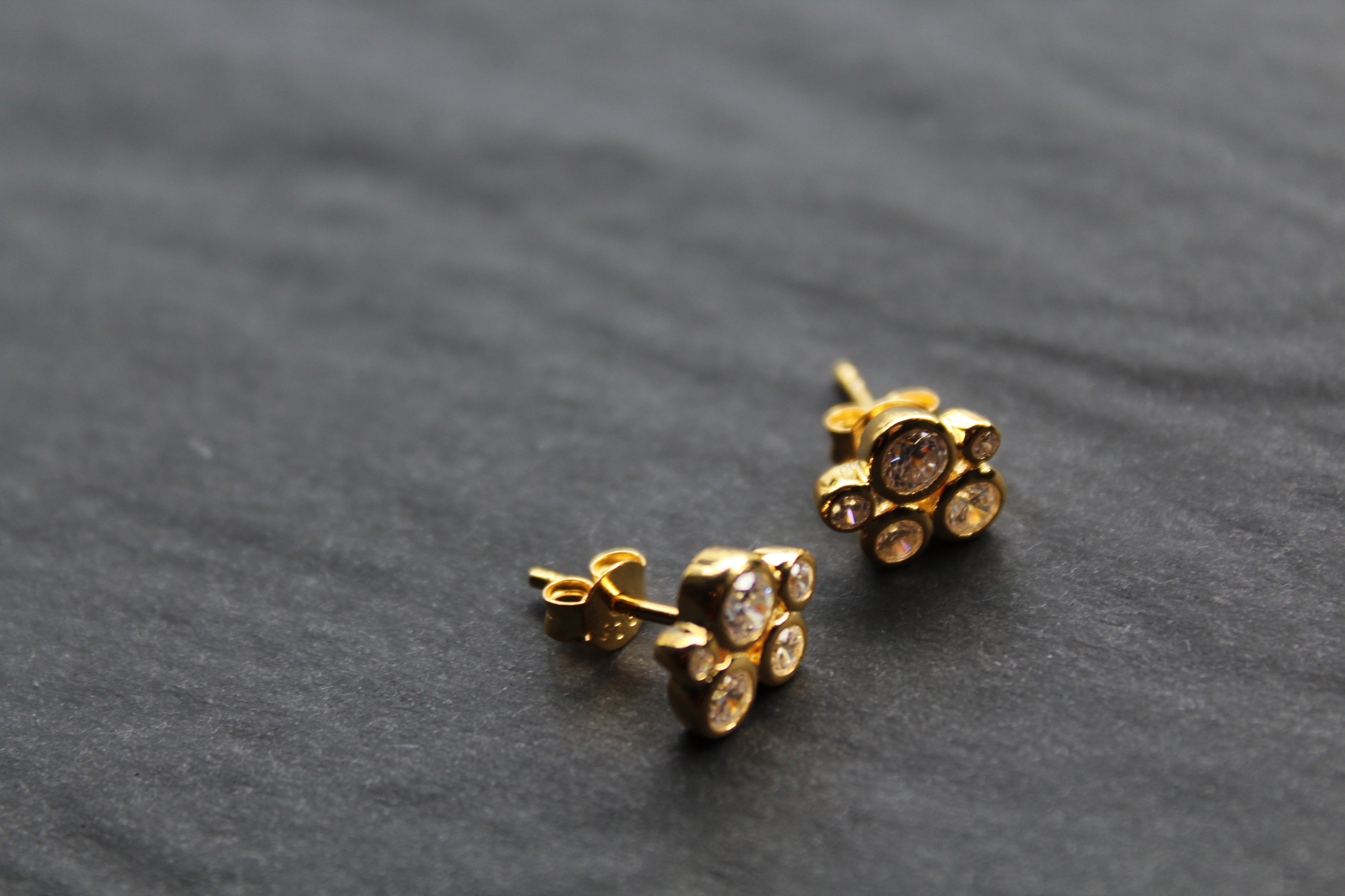 Gold Vermeil Cluster Studs