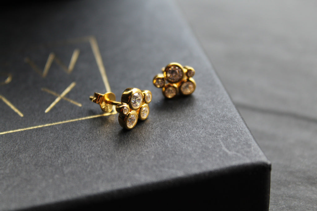 Gold Vermeil Cluster Studs