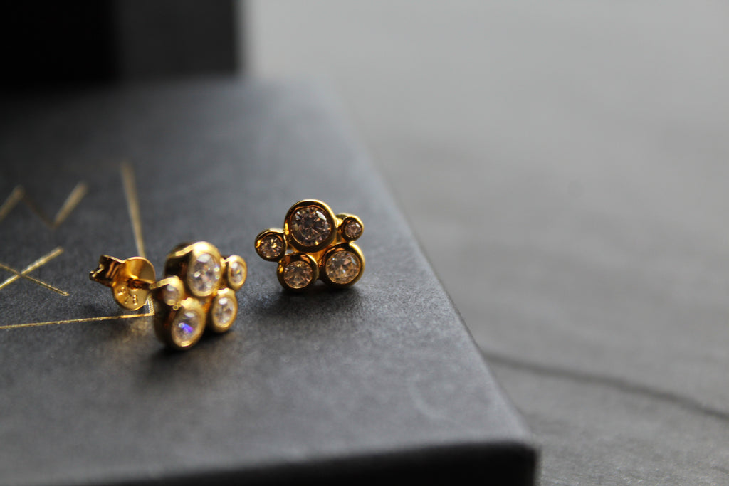 Gold Vermeil Cluster Studs