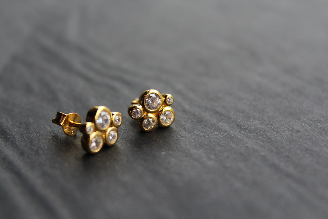 Gold Vermeil Cluster Studs