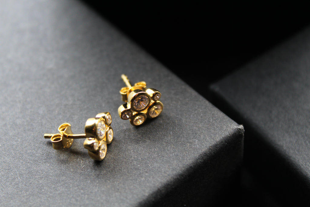 Gold Vermeil Cluster Studs