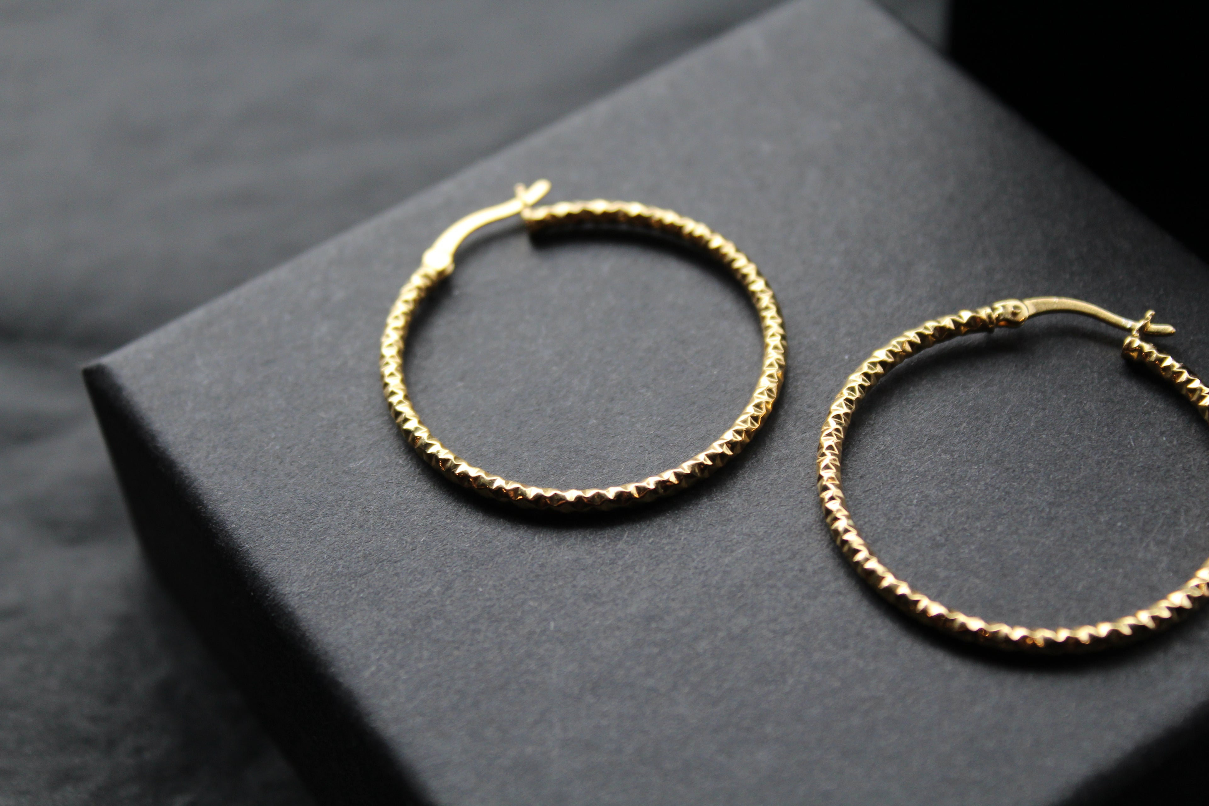 Gold Vermeil Faceted Creole Hoop 33mm