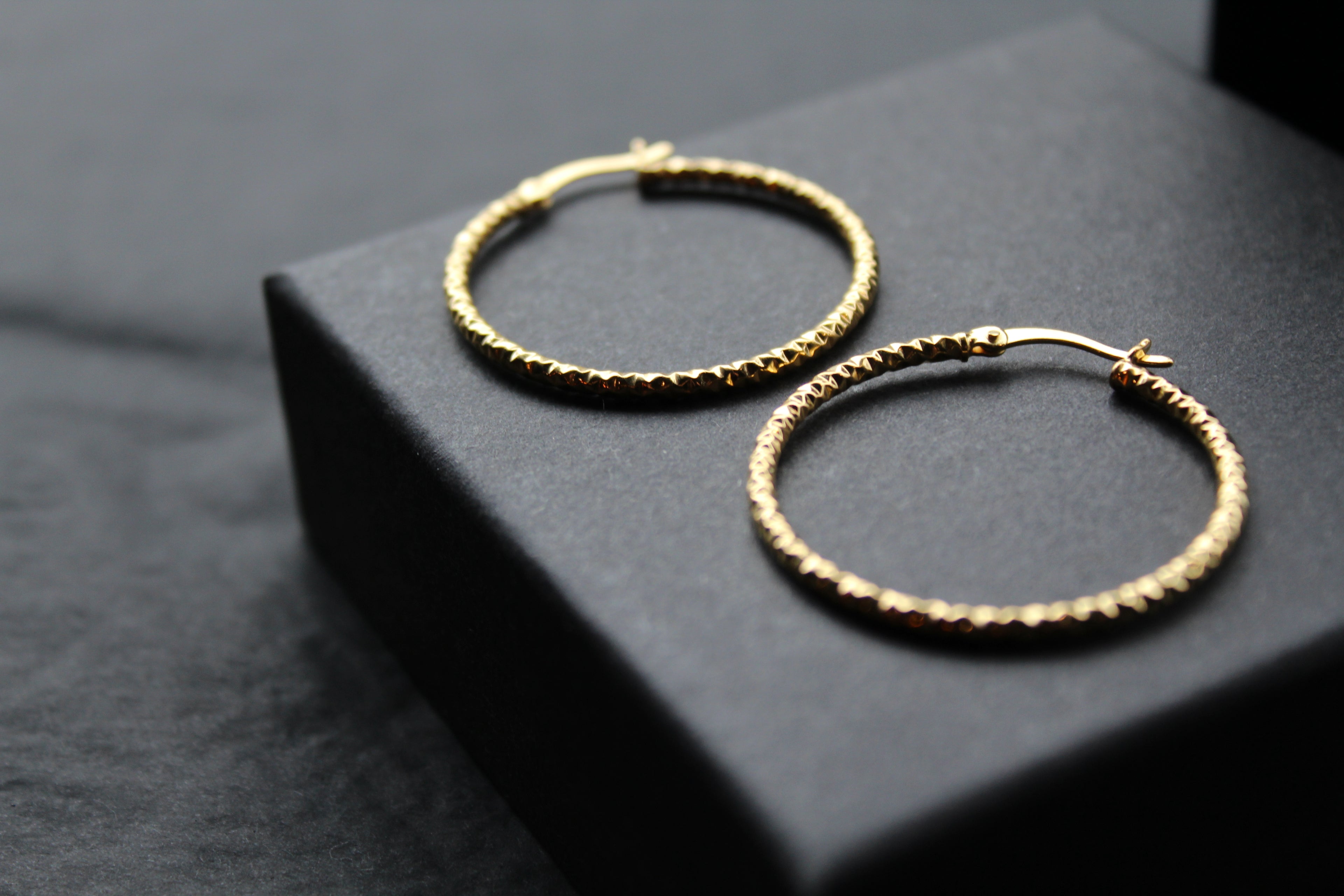 Gold Vermeil Faceted Creole Hoop 33mm