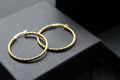 Gold Vermeil Faceted Creole Hoop 33mm