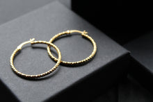 Load image into Gallery viewer, Gold Vermeil Faceted Creole Hoop 33mm
