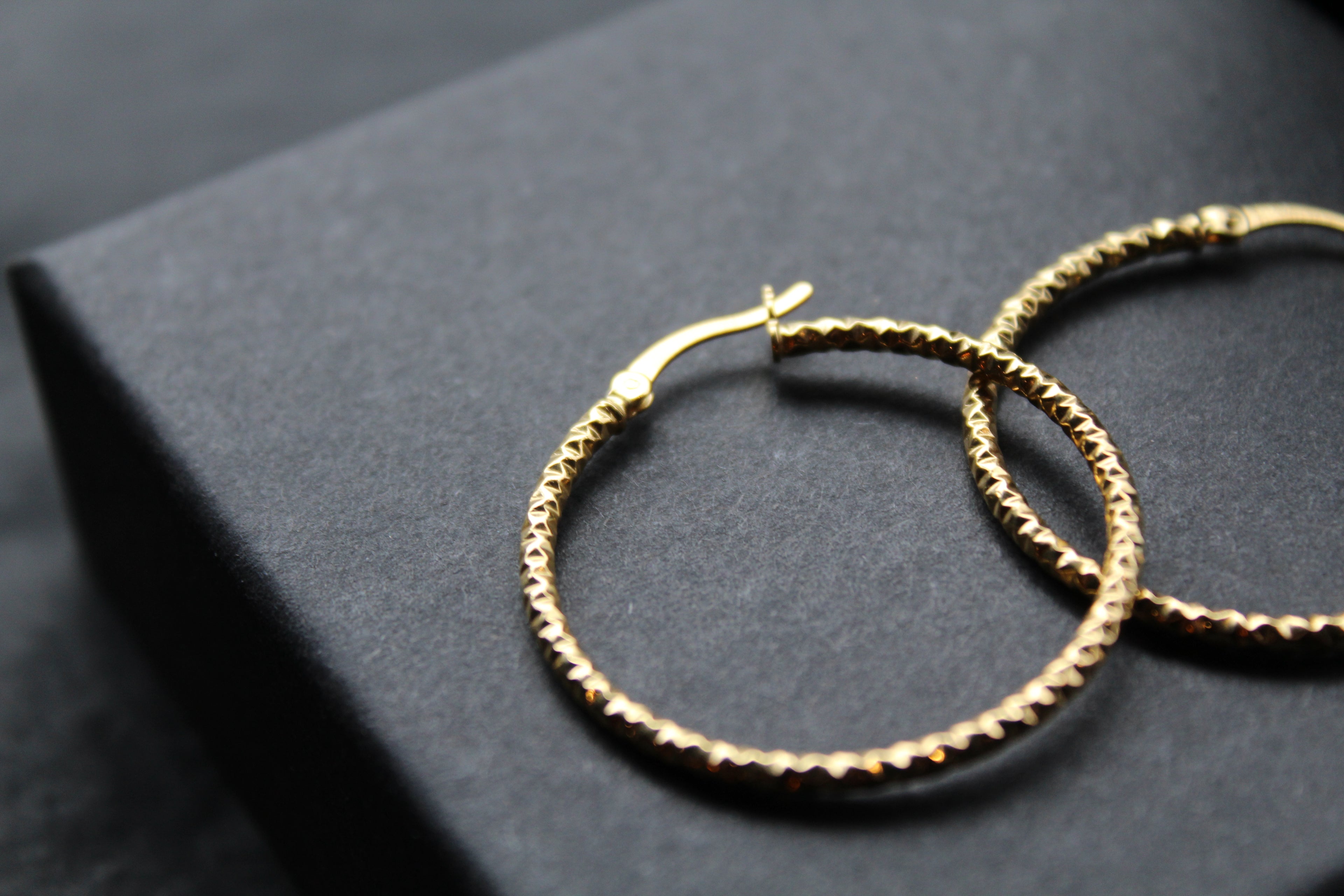 Gold Vermeil Faceted Creole Hoop 33mm