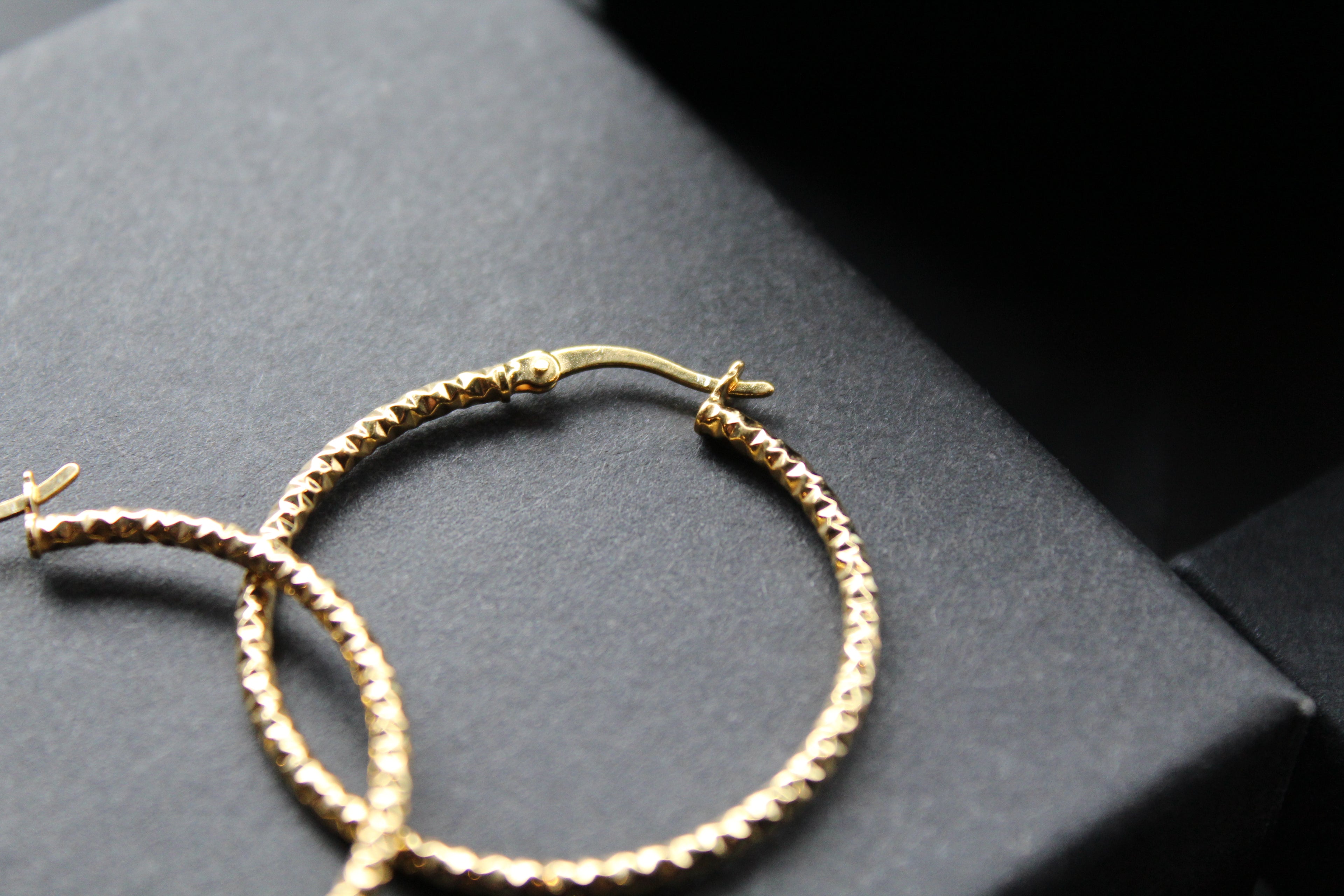 Gold Vermeil Faceted Creole Hoop 33mm