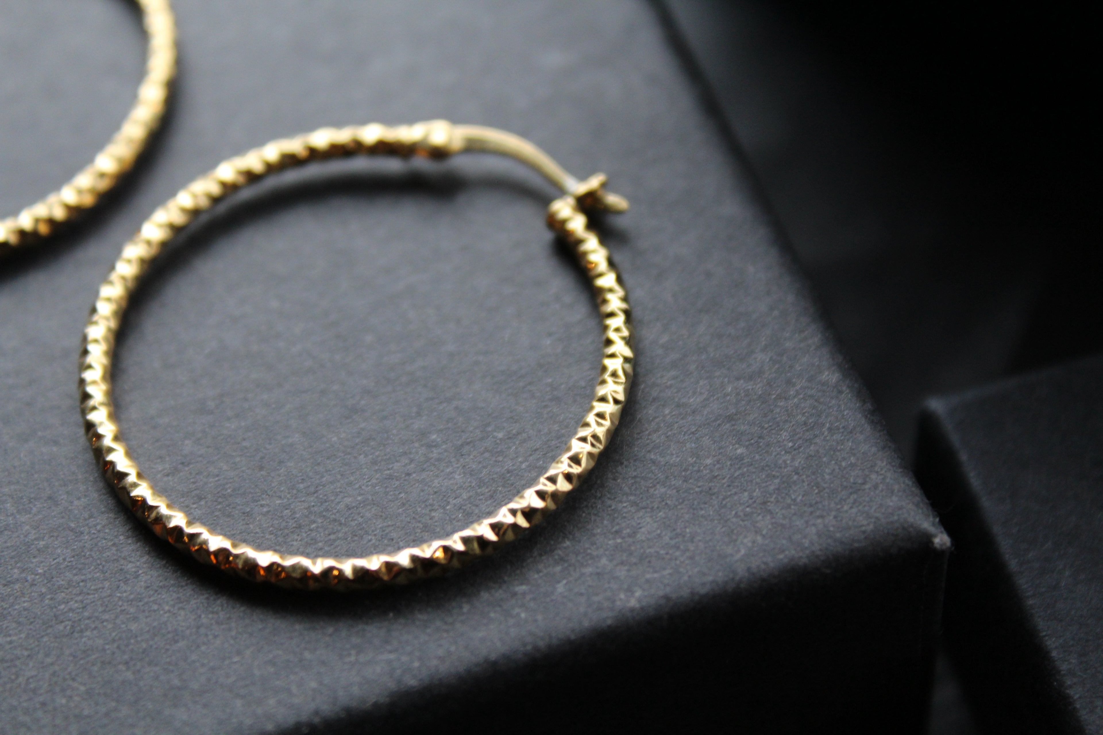 Gold Vermeil Faceted Creole Hoop 33mm