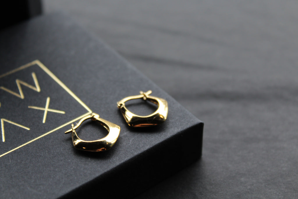 Gold Vermeil Irregular Chunky Hoop Earrings