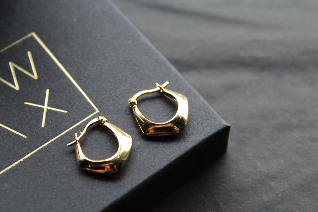 Gold Vermeil Irregular Chunky Hoop Earrings