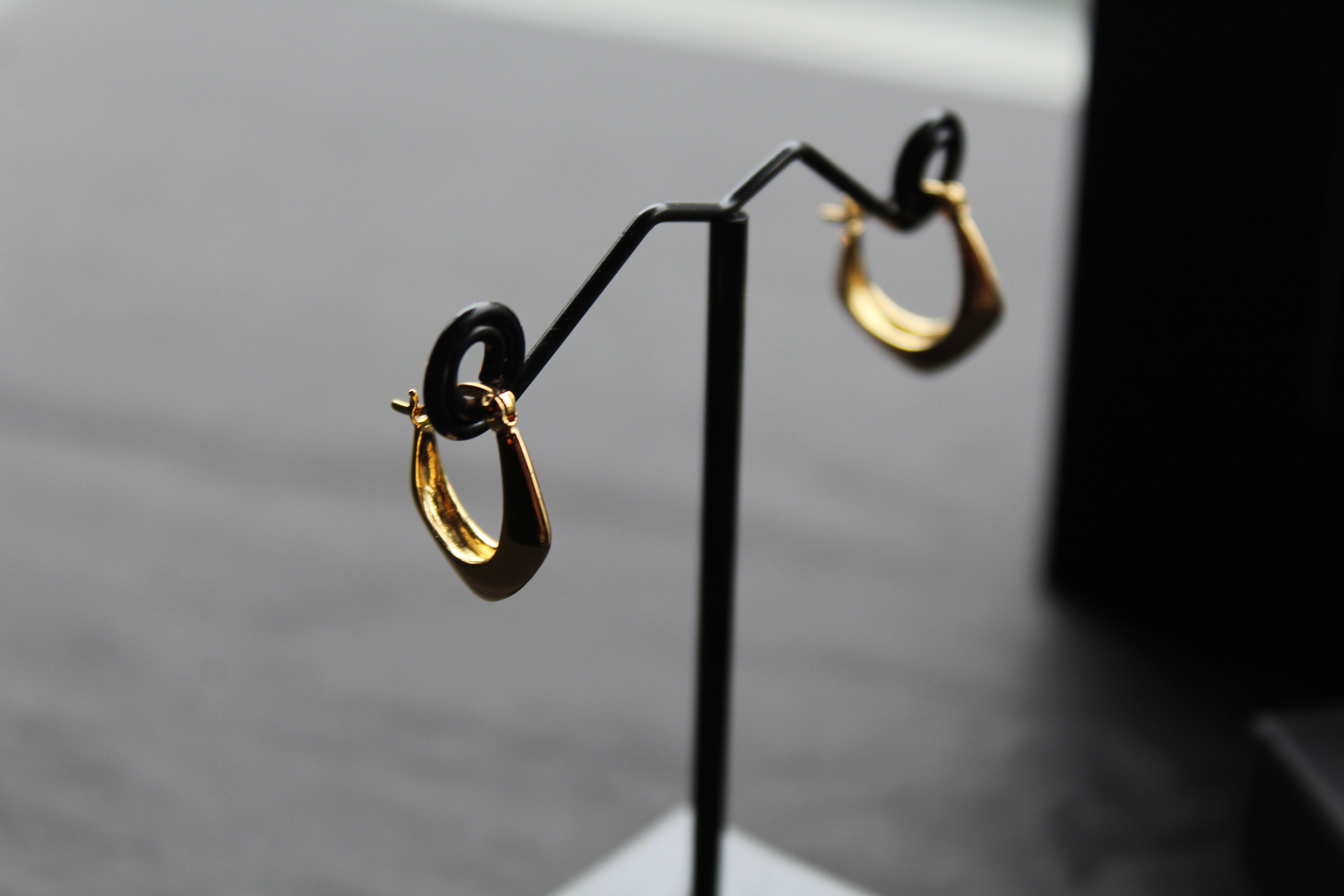 Gold Vermeil Irregular Chunky Hoop Earrings