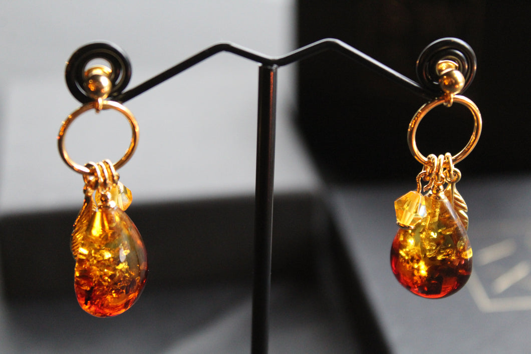 Gold Vermeil Ombre Amber Drop Earrings