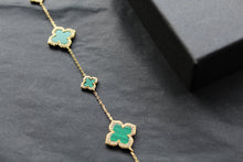 Load image into Gallery viewer, Gold Vermeil Vintage Flower Bracelet with Malachite
