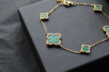 Load image into Gallery viewer, Gold Vermeil Vintage Flower Bracelet with Malachite
