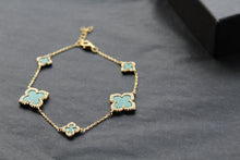 Load image into Gallery viewer, Gold Vermeil Vintage Flower Bracelet with Malachite
