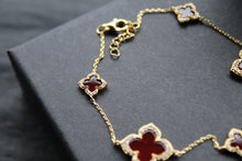 Load image into Gallery viewer, Gold Vermeil Vintage Flower Bracelet with Red Mother of Pearl
