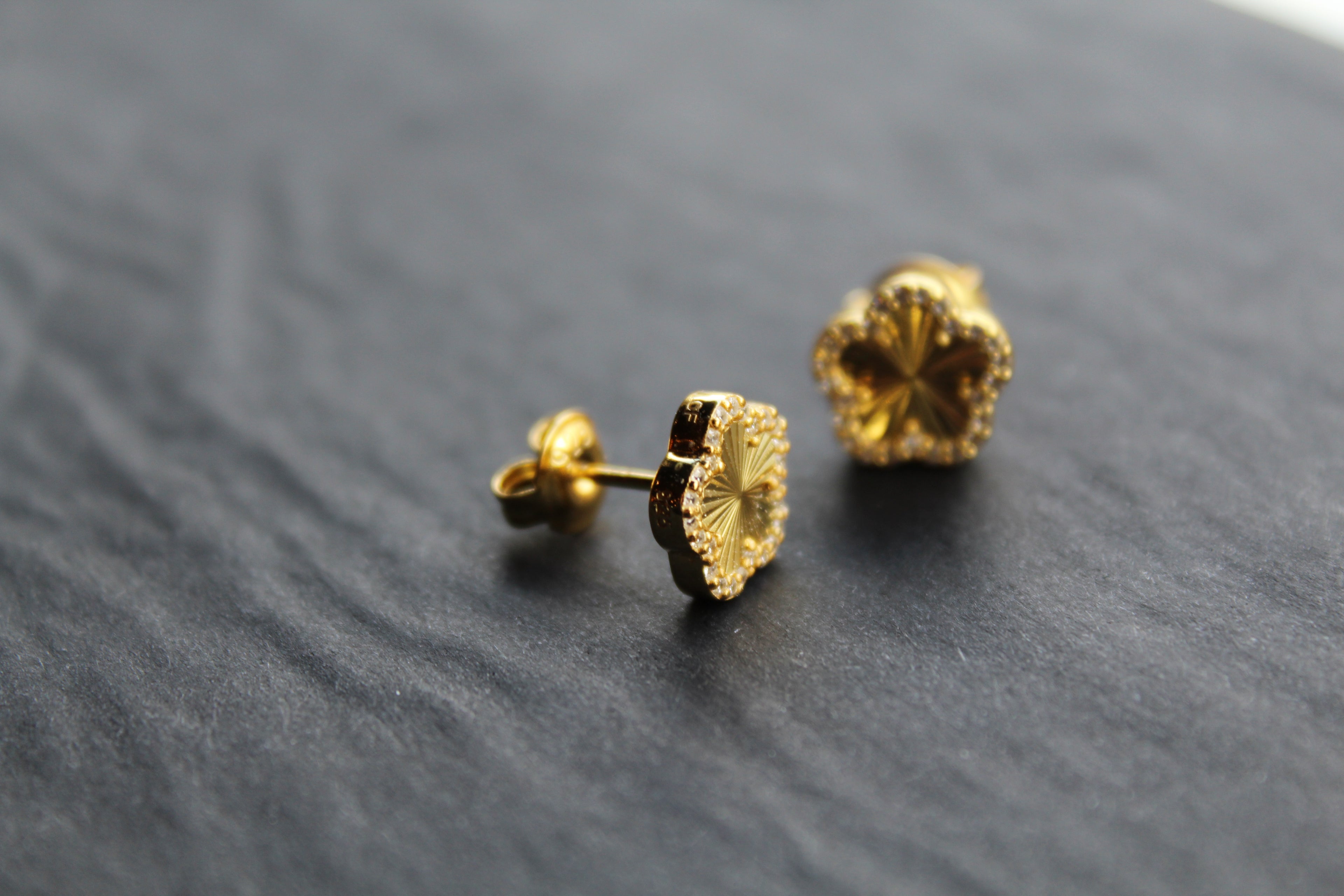 Gold Vermeil Vintage Flower Earrings