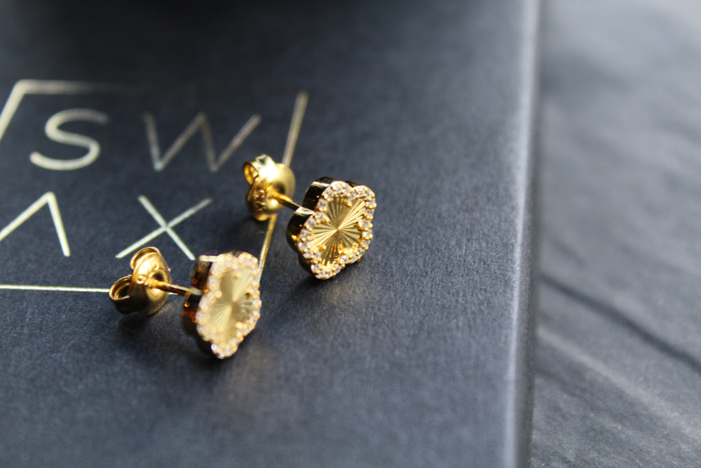 Gold Vermeil Vintage Flower Earrings