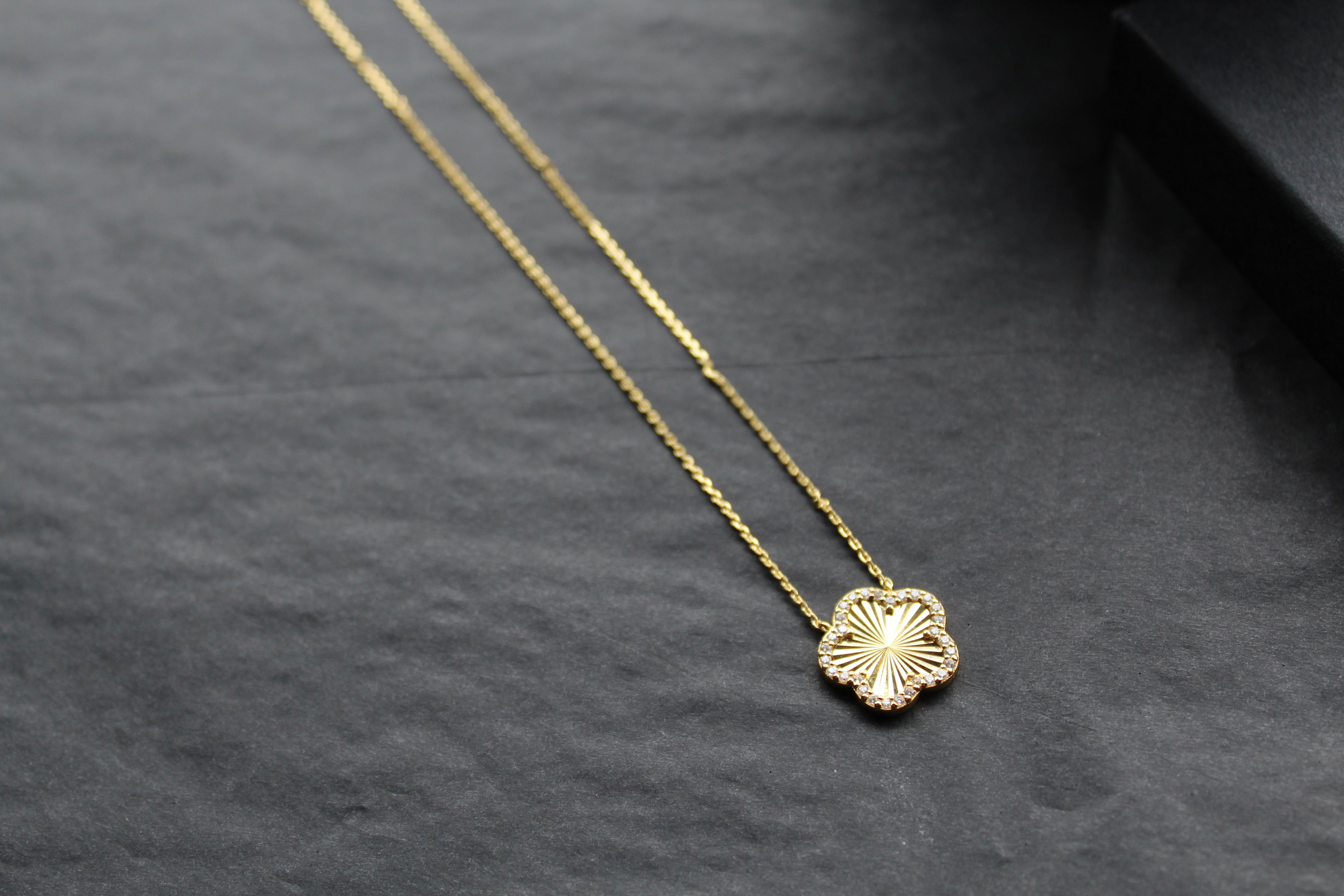 Gold Vermeil Vintage Flower Necklace