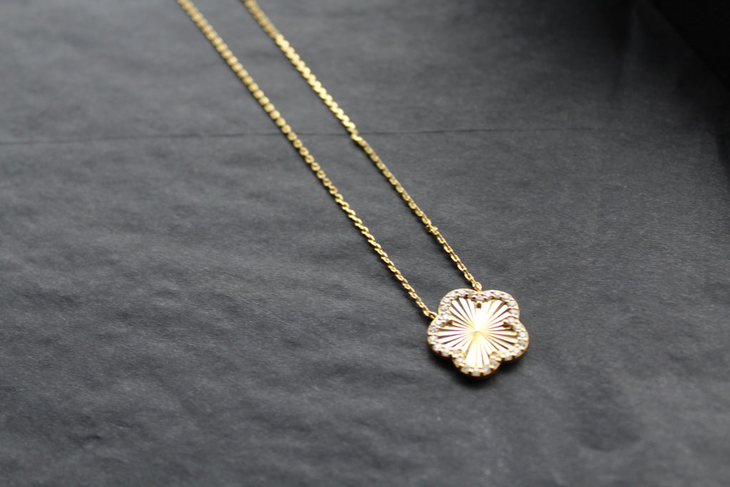Gold Vermeil Vintage Flower Necklace