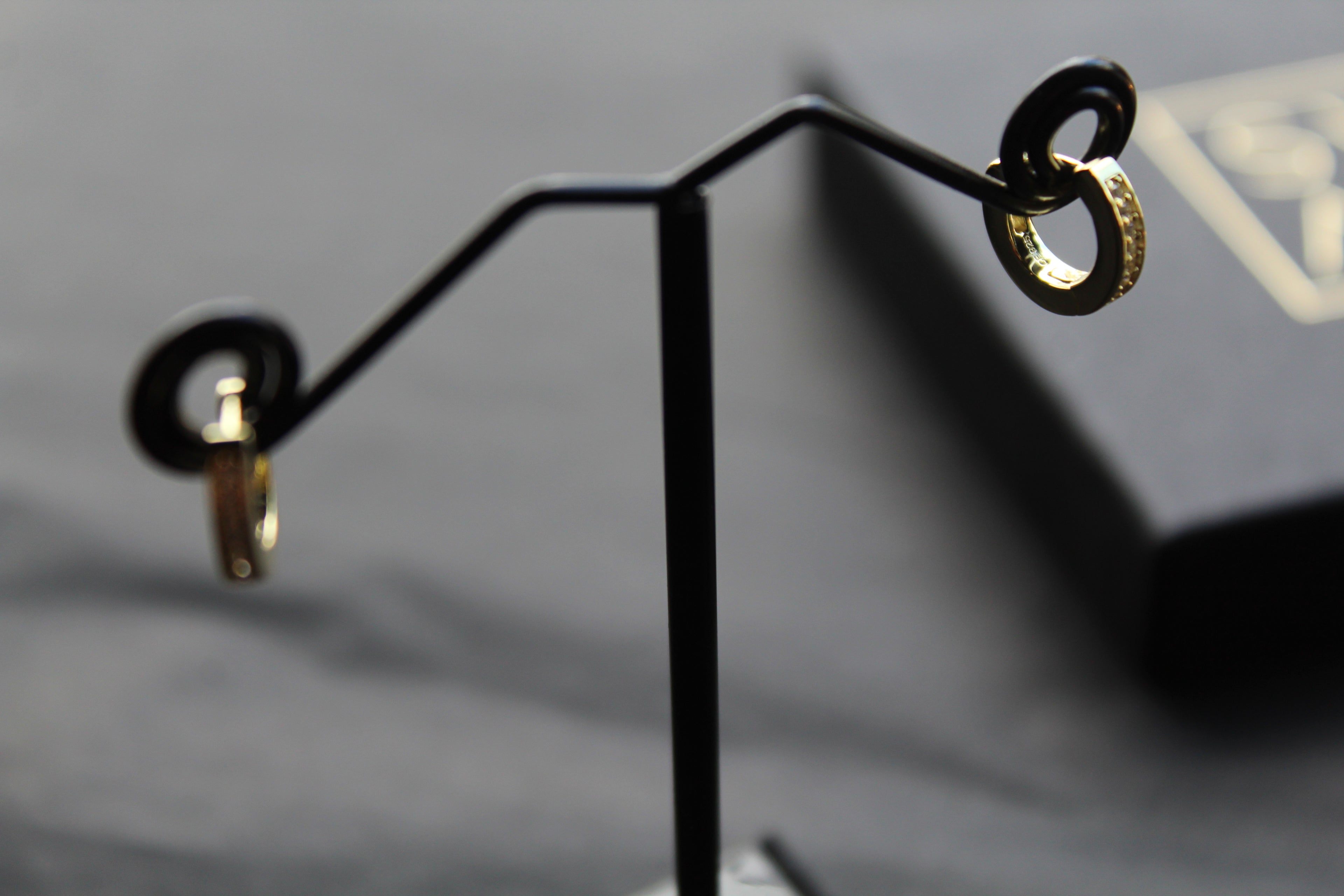 Gold & Cubic Zirconia Huggie Earrings
