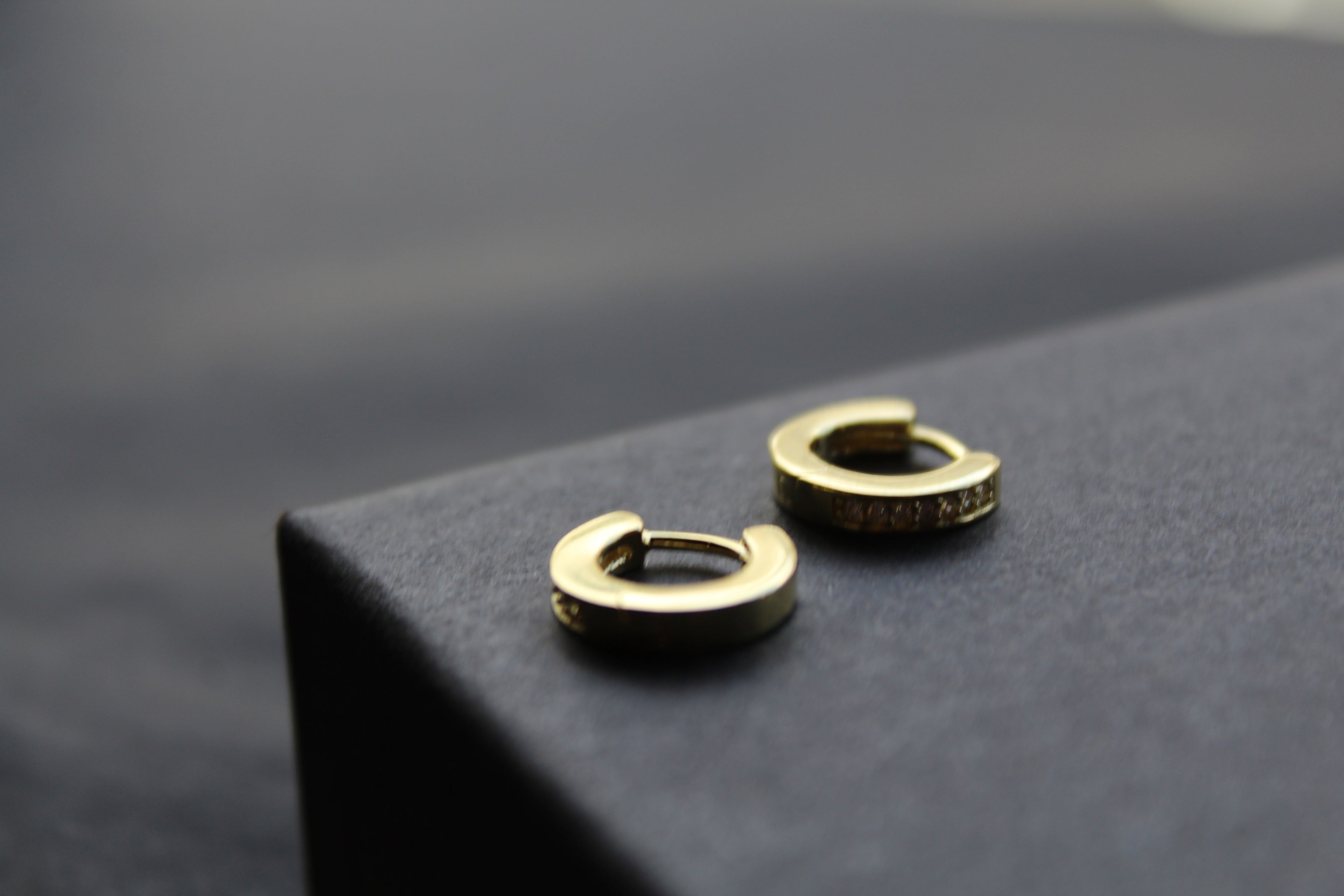 Gold & Cubic Zirconia Huggie Earrings